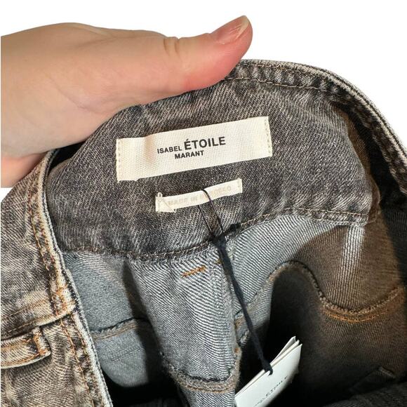 NWT Isabel Marant Tess Faded Boyfriend Jeans Grey High Rise Straight FR 38 US 6 - Picture 8 of 14